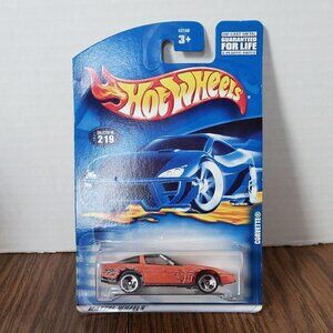 Hot Wheels #219 Corvette Orange 3 Spoke Wheels 2001 New On Card